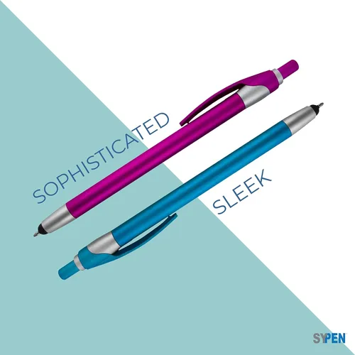 Miniatura 6 de Paquete de 300 bolígrafos personalizados con logotipo o texto, para marketing, fiestas y eventos, lápiz capacitivo 2 en 1 y bolígrafo compatible