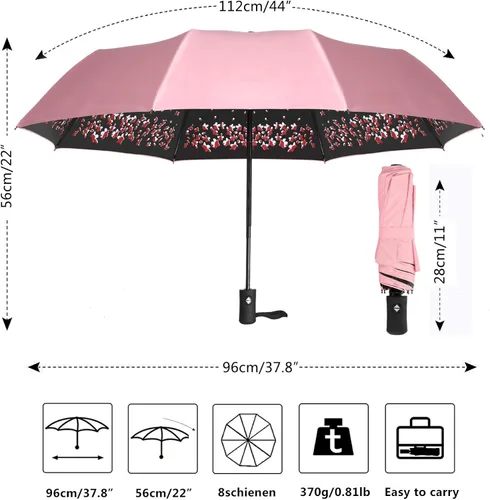 Miniatura 3 de Paraguas de lluvia plegable con apertura automática, para viajes, impermeable, para mujer, sombrilla automática.