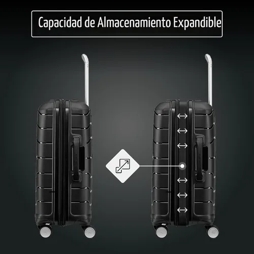 Miniatura 5 de Samsonite Freeform de carcasa rígida expandible con ruedas giratorias dobles, Negro