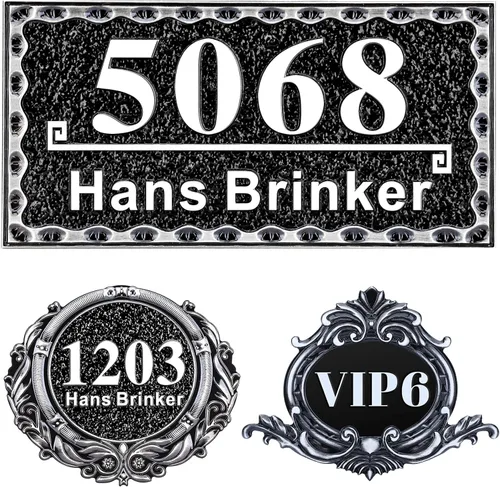 Miniatura 33 de Letrero de dirección personalizado, placa de dirección de número de casa, placa de dirección personalizada, metal o latón antiguo acrílico