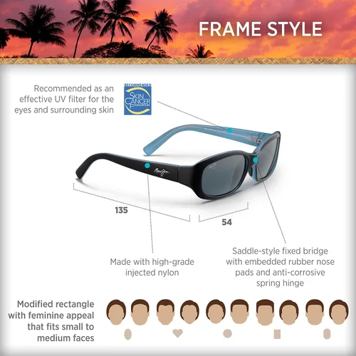 Miniatura 8 de Maui Jim Punchbowl - Lentes de sol rectangulares polarizados para mujer