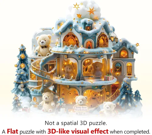 Miniatura 2 de Rompecabezas de madera para adultos, taller de oso de peluche, rompecabezas de madera para adultos, rompecabezas de madera de forma única, regalos