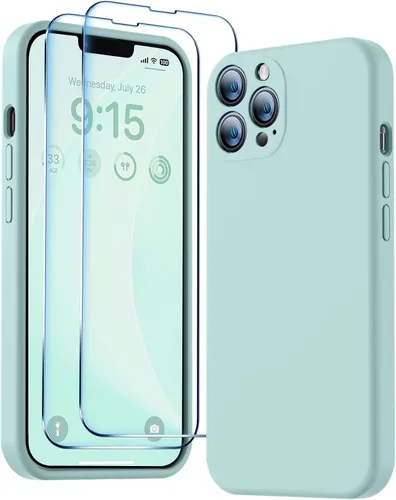 Miniatura 44 de BossKiss Funda compatible con iPhone 13 Pro, silicona de alta calidad mejorada [protección de cámara] [2 protectores de pantalla]