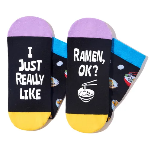 Miniatura 4 de HAPPYPOP Regalos divertidos para él, su mamá, papá, regalos de ramen, regalos de taco de hamburguesas, calcetines de tacos de hamburguesa de ramen