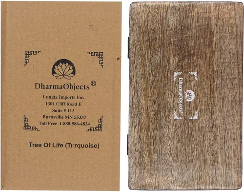 Miniatura 6 de DharmaObjects Caja grande de madera tallada a mano con flores de la vida, para almacenamiento de tarjetas de tarot, multiutilidad