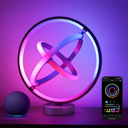 Lepro TB1 Lámpara de mesa inteligente AI, luz de escritorio RGB+IC que cambia de color habilitada para Alexa y Google Home, sincronización de