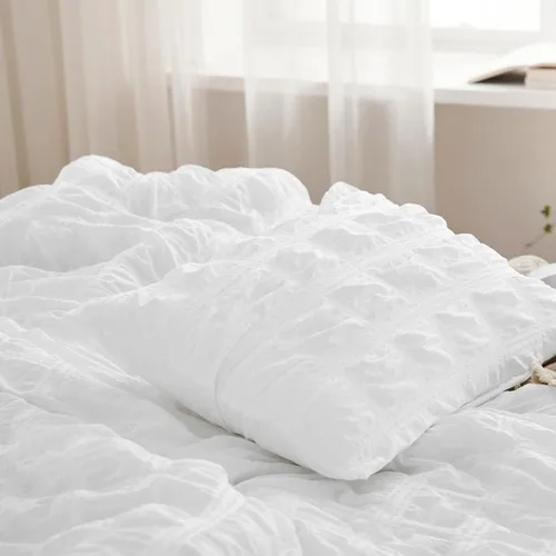 Miniatura 4 de Bedsure Cama en una Bolsa Individual - 5 Piezas de Juego de Edredón con Diseño de Sombrero de Paja, Juego de Ropa de Cama Blanco Boho Suave