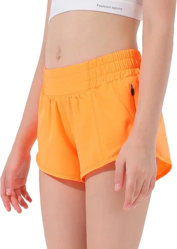 Miniatura 2 de Aurefin Pantalones cortos deportivos para niñas, pantalones cortos ligeros para correr para adolescentes, niñas, pantalones cortos deportivos