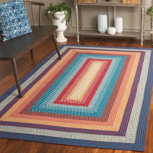 Miniatura 21 de SAFAVIEH Alfombra Lavable Colección Trenzada para Exteriores - 2' x 3', Multicolor, Hecha a Mano y Reversible, No Desprende Pelusa y Fácil