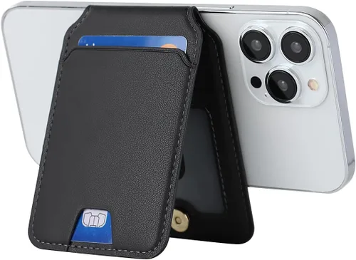 Miniatura 7 de Cavor Compatible con Magsafe Wallet, cartera magnética Magsafe para teléfono 17/16 Pro Max/14 Pro/15/14 Plus/13/12 MagSafe, tarjetero seguro Negro
