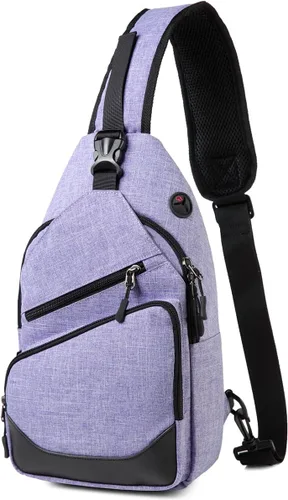 Miniatura 10 de VASCHY Bolso bandolera para hombres y mujeres, una correa sobre el hombro, mochila cruzada para el pecho, para senderismo, viajes, exteriores Negro