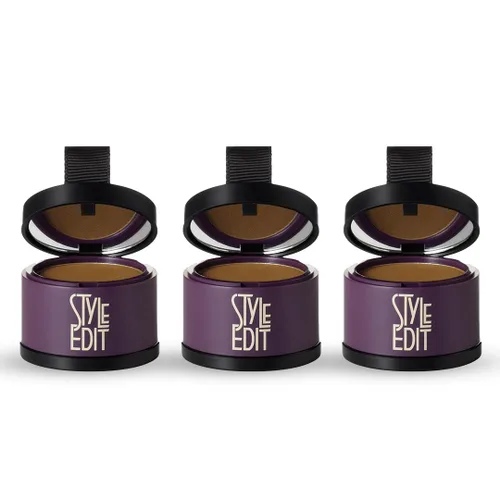 Miniatura 39 de Style Edit Polvo de retoque de raíz para cabello marrón claro Color de cabello para cubrir canas y raíces Polvo de línea capilar con infusión