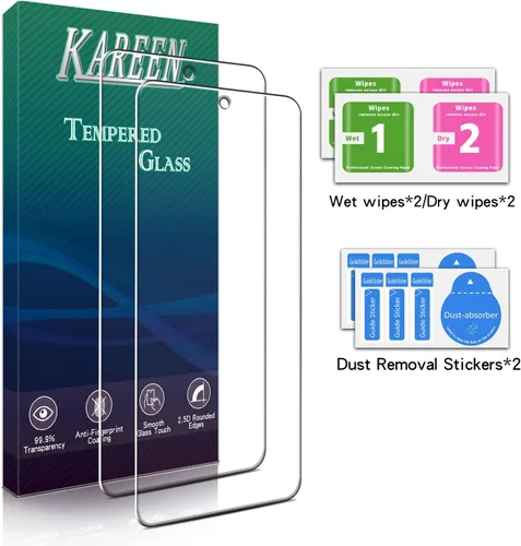 Miniatura 6 de KAREEN Paquete de 2 protectores de pantalla diseñados para Motorola Moto G Stylus 2026/2025, película de vidrio templado, dureza 9H, antiarañazos