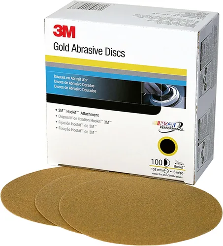 3M 182 Hookit - 236U Oro 6 pulgadas, P1C, disco de película antipolvo., 6, Dorado