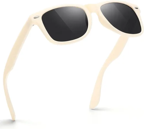 Miniatura 30 de FEIDUSUN Lentes de sol polarizados para hombre y mujer, lentes de sol retro negros para conducir, pescar, protección UV