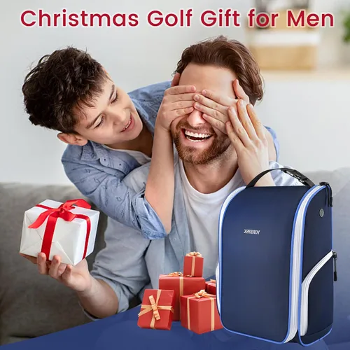 Miniatura 8 de YOREPEK Bolsa para zapatos de golf, con 3 bolsillos para calcetines, guantes, camisetas, bolas, cepillo, diseñada con una asa de transporte superior