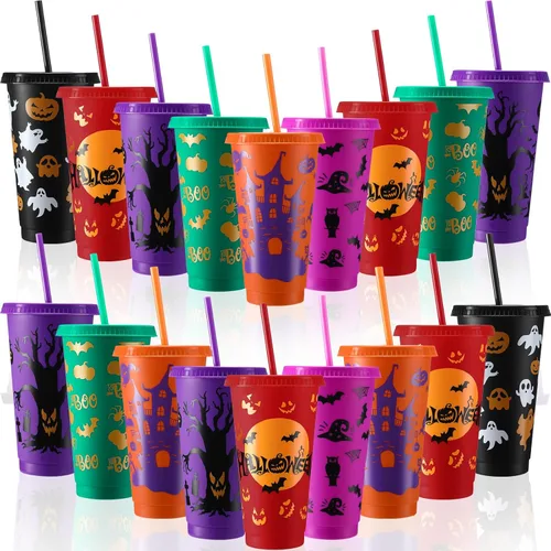 Miniatura 9 de Honeydak 30 Pcs 24 oz Patriotic Party Cups Gifts Bulk 4th of July Cups 250th Independence Day American Flag Tumbler with Straw and Lid Red White