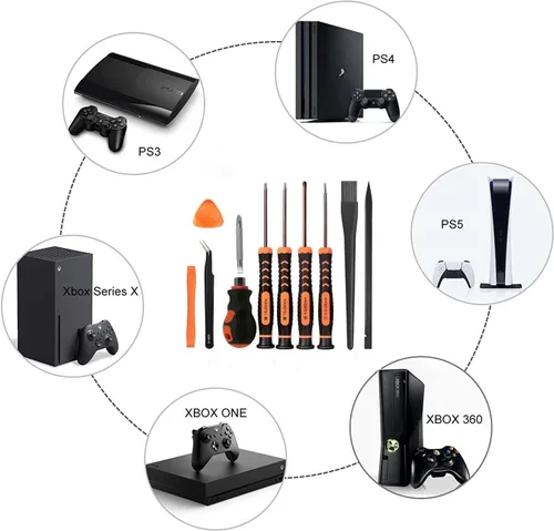 Miniatura 7 de Kit de herramientas de reparación de limpieza para PS5 PS4 PS3, UYXiNONE T6 T8 con destornillador cruzado 2.0/4.0 para Xbox One/Series X, y también