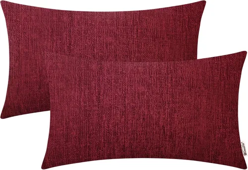 Miniatura 68 de BRAWARM Fundas de almohada 40x40 cm - Paquete de 2 fundas de almohada de chenilla negra, fundas de almohada de chenilla suave teñida sólida