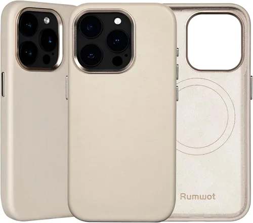 Miniatura 29 de Funda de cuero genuino para iPhone 13 Pro, cuero de grano completo, compatible con MagSafe y carga inalámbrica, bisel de la cámara con botones