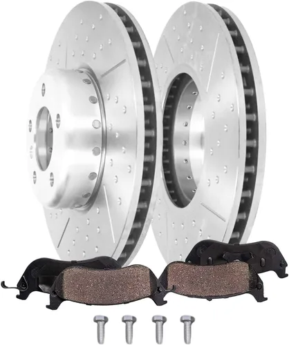 Miniatura 35 de Detroit Axle - Kit de freno delantero para Nissan Sentra 2020-2024 de 11.02 pulgadas, rotores de freno de disco perforados y ranurados, pastillas