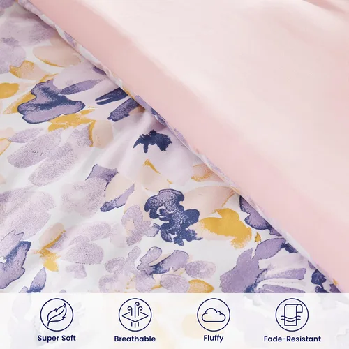 Miniatura 4 de SLEEP ZONE - Juego de edredón tamaño King en una bolsa - Juegos de ropa de cama para todas las estaciones, 7 piezas con 1 edredón, 1 sábana bajera