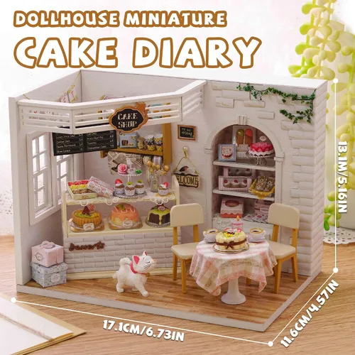 Miniatura 2 de Kisoy Romántica y linda casa de muñecas en miniatura, kit de casa de bricolaje, habitación creativa, regalo perfecto para amigos, amantes y Diario