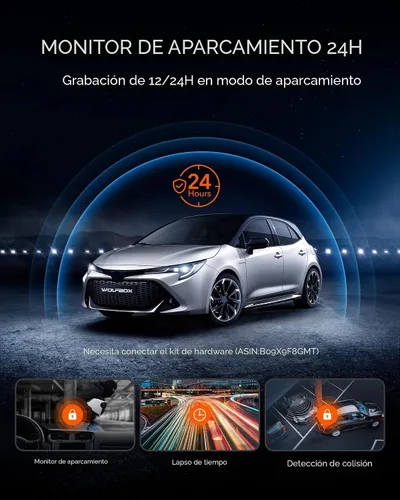 Miniatura 7 de WOLFBOX G930 - Cámara de espejo retrovisor de 10'' con WiFi de 5.8GHz, cámara de salpicadero 4K frontal y trasera con WDR, espejo retrovisor