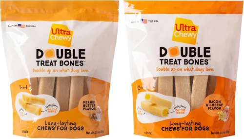Miniatura 15 de Ultra Chewy Double Treat Bones Favorites, golosinas para perros, hechas en los Estados Unidos, golosinas saludables, fáciles de digerir, promueve