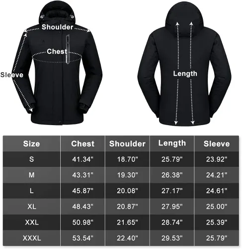 Miniatura 7 de CAMEL CROWN - Chamarra de esquí para mujer, impermeable, con capucha desmontable, rompevientos, forro polar, parka para lluvia