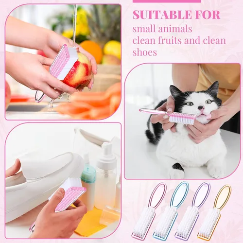 Miniatura 7 de Patelai - Cepillos de uñas a granel para limpieza de mango de uñas, cepillo de uñas colorido a granel para uñas de manos y pies, cepillos