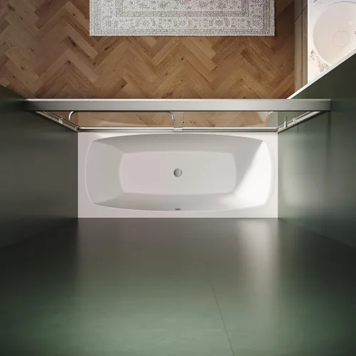 Miniatura 8 de ELEGANT 58.5-60 pulgadas de ancho x 57 3/8 pulgadas de alto, puertas corredizas de vidrio para bañera, puerta de ducha semi-sin marco con vidrio