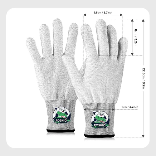 Miniatura 2 de FOSHIO Guantes de vinilo gris, guantes profesionales de fibra de carbono antiestáticos, guantes de envoltura sin polvo para envolver vinilo