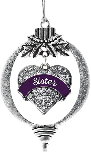 Miniatura 158 de Inspired Silver Adornos festivos de dije de corazón pave de plata con circonitas cúbicas
