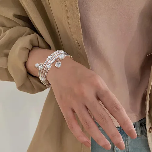Miniatura 4 de FULU AUTUMN Pulseras de cuentas para mujer, pulseras de plata para mujer, joyería de disfraces, regalo de moda