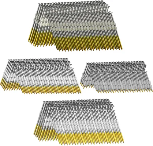 Miniatura 11 de Clavos de Marco de 21 Grados, 500 Unidades, 3 Pulgadas X .12" Vástago Anillado, Cabeza Redonda Completa Galvanizada por Inmersión en Caliente