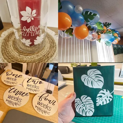 Miniatura 3 de Plantillas de Hojas para Manualidades Hojas Pequeñas y Ramas Planta Plantilla para Pintar en Madera Tarjeta de Elaboración de Tarjetas, Pequeñas