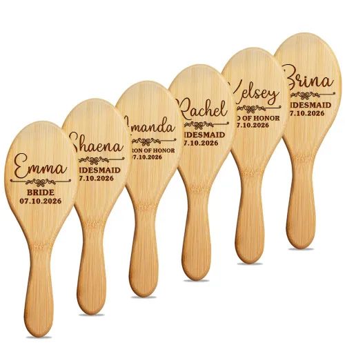 Miniatura 19 de Cepillo de pelo de bambú personalizado, peine con nombre personalizado para mujeres, regalos de cumpleaños de Navidad para mamá, esposa, abuela