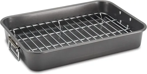Miniatura 14 de Farberware Bakeware - Asador de acero antiadherente con estante plano, 11 pulgadas x 15 pulgadas, gris