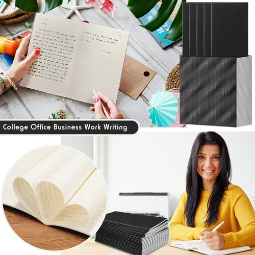 Miniatura 4 de Handepo 100 paquete de cuadernos de composición A5/A6 con líneas rayadas, cuadernos de composición de cartón Kraft a granel con cubierta suave