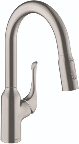 Miniatura 11 de hansgrohe Allegro N 71843001 - Grifo de cocina de arco alto cromado con rociador extraíble, grifo para fregadero de cocina, cromado