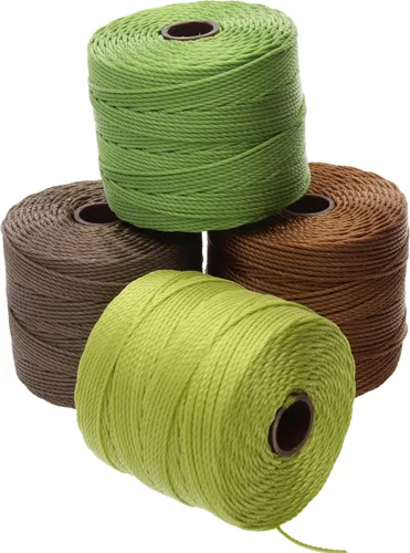Miniatura 65 de The Beadsmith S-Lon Cordón para Cuentas – Cordón de Nylon Torcido de 0.5 mm para Ensartar, Paquete de 4, Mezcla de Neutrales Fríos, TEX210, 77