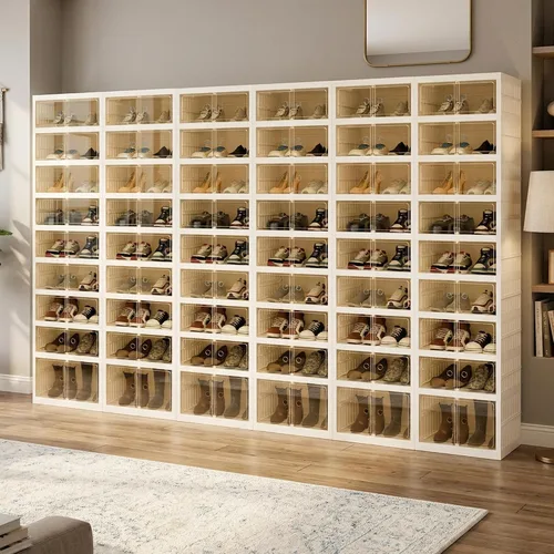 Miniatura 12 de Organizador de Zapatos Plegable Caja de Almacenamiento, Estante de Zapatos Plegable Portátil Extra Grande para Closet, Caja de Almacenamiento