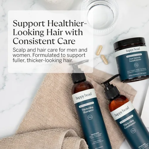 Miniatura 6 de Happy Head Set de champú y acondicionador para el cabello para hombres y mujeres con biotina, aceite de argán, colágeno y queratina, rutina diaria