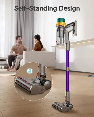 Miniatura 6 de Aspiradora Inalámbrica, 50KPA 65Min Taza de Polvo XL Aspiradoras para el Hogar, Aspiradora de Palo con Cepillo Anti-Enredos, Pantalla LED