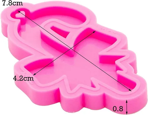 Miniatura 2 de Angel Wings Moldes de llavero con forma de lazo y muletas de Navidad, molde de silicona de resina epoxi, molde de arcilla polimérica, moldes