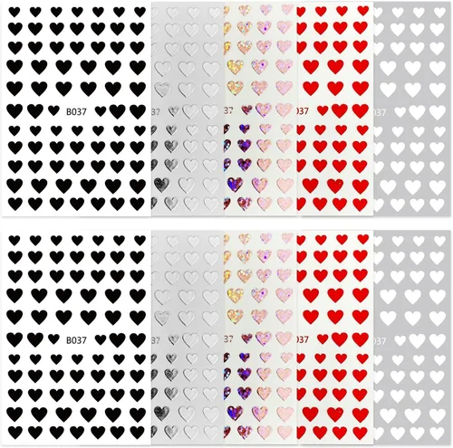 Miniatura 3 de Calcomanías de uñas con diseño de corazón y amor con brillo, calcomanías de uñas de San Valentín autoadhesivas 3D, diseño de uñas de corazón