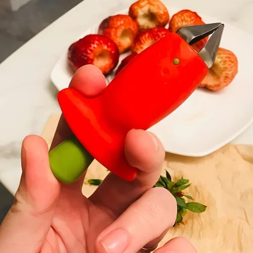 Miniatura 2 de Paquete de 2 cortadores de fresas, descorazonador y rebanador de piña, rebanador de manzana de uva, descorazonador de tomate, herramienta de cocina