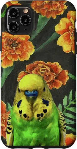 Miniatura 11 de iPhone 11 Budgie Orange Yellow Marigolds Vintage Flower Pattern Case