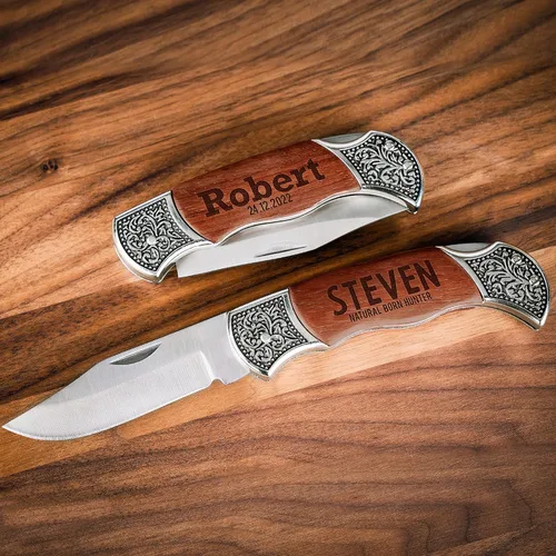 Miniatura 6 de Navaja de bolsillo personalizada para hombres con nombre, 20 opciones de fuente, cuchillos de bolsillo Old Timers, cuchillos de bolsillo